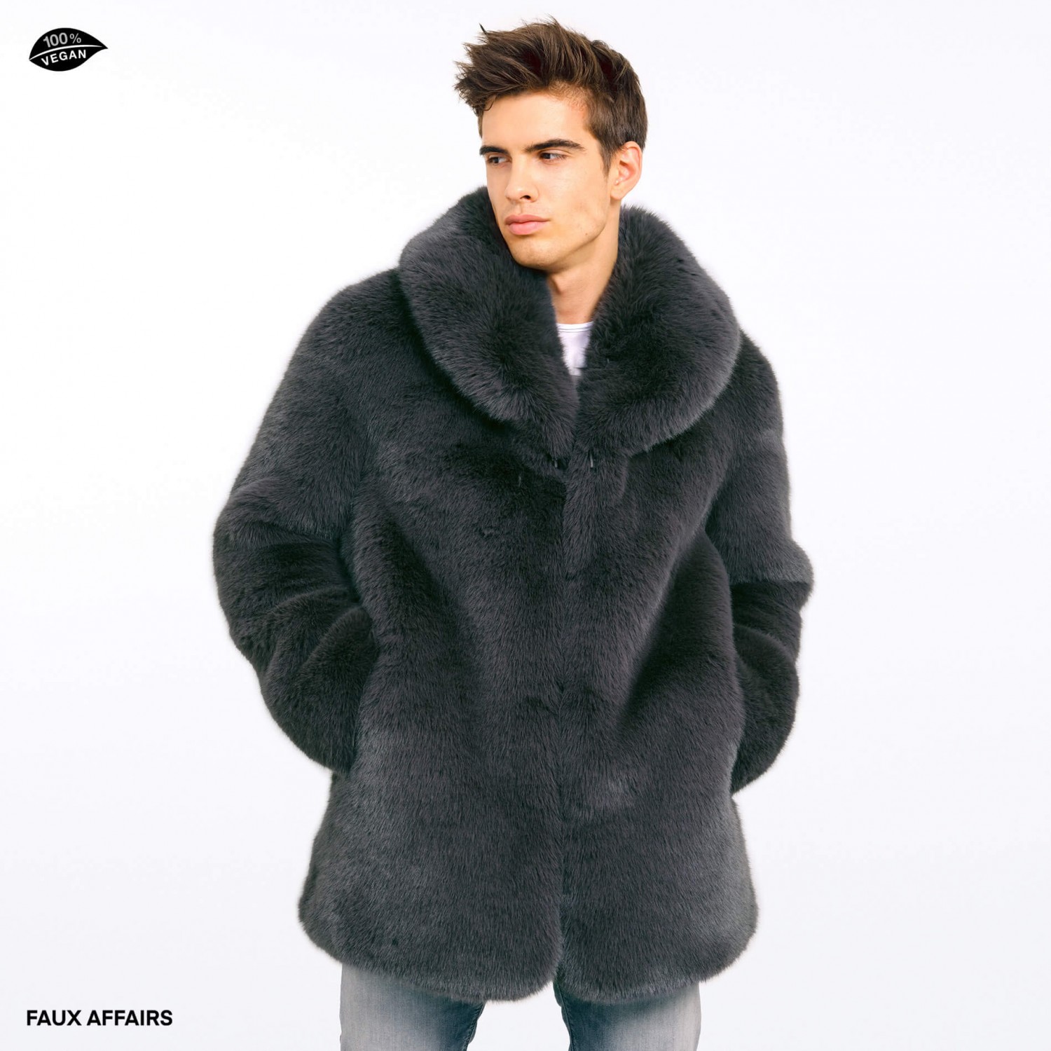 men´s faux fur coat