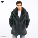 vegan fur coat for men darkgrey