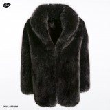 fake fur winterjacket for men black