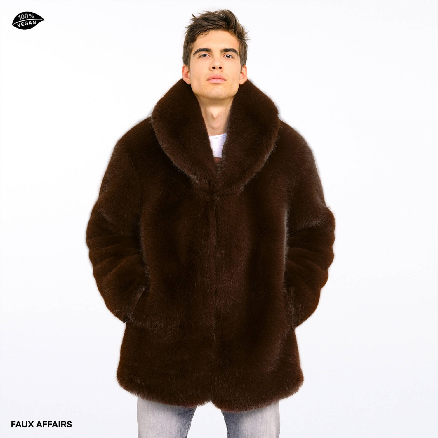 mens fake fur coat