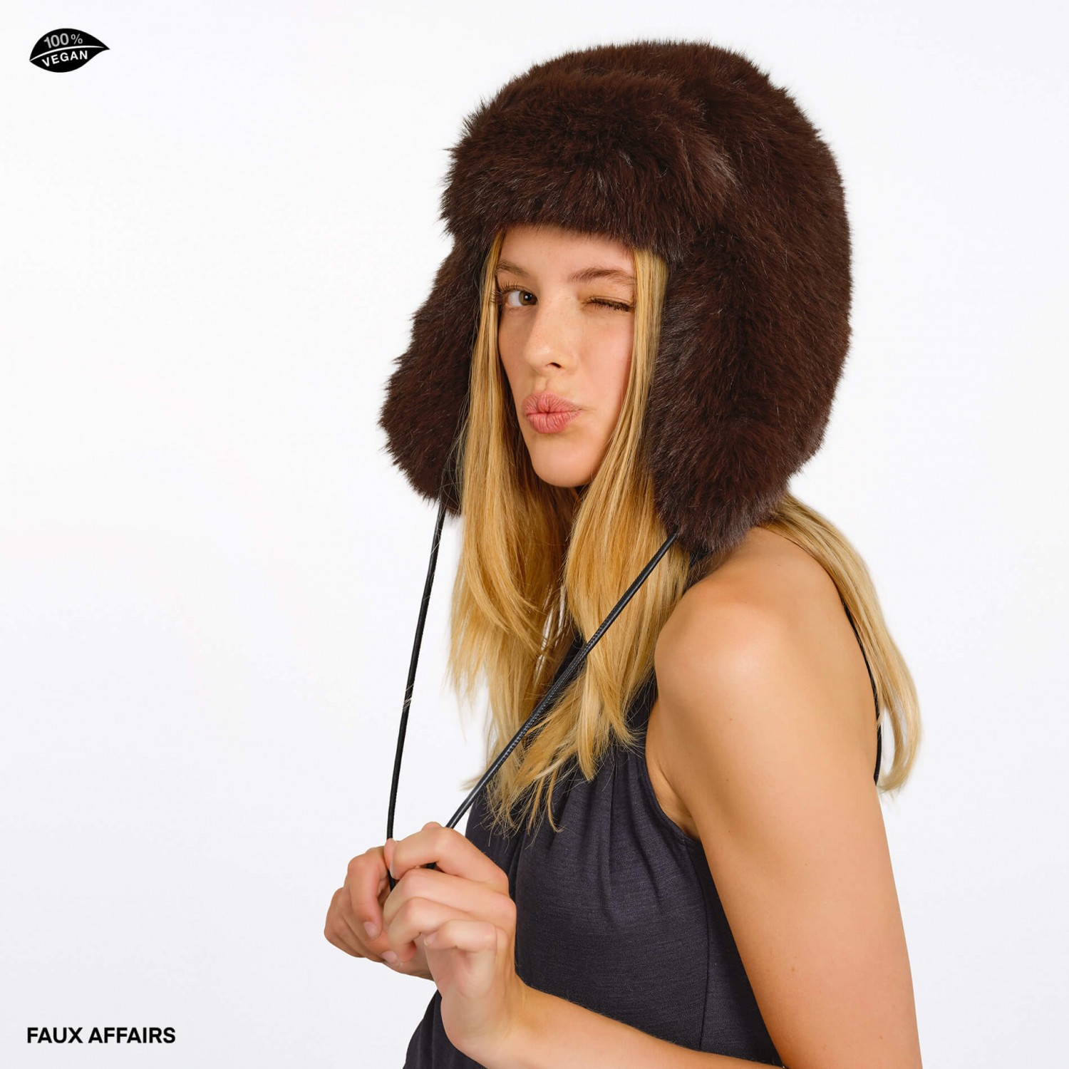 Brown Faux Fur Hat | WeLoveFurs