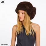 brown fake fur hat