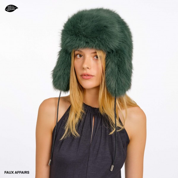 Fake Fur Mütze in grün