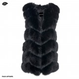 black faux fur vest