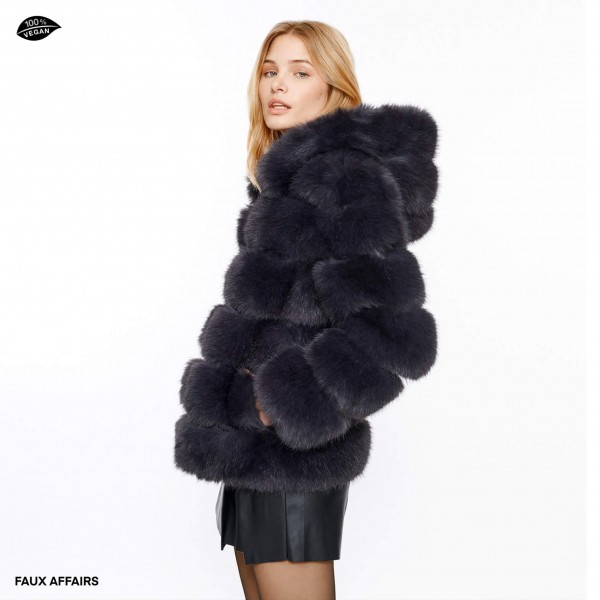 fake fur winterjacket grey