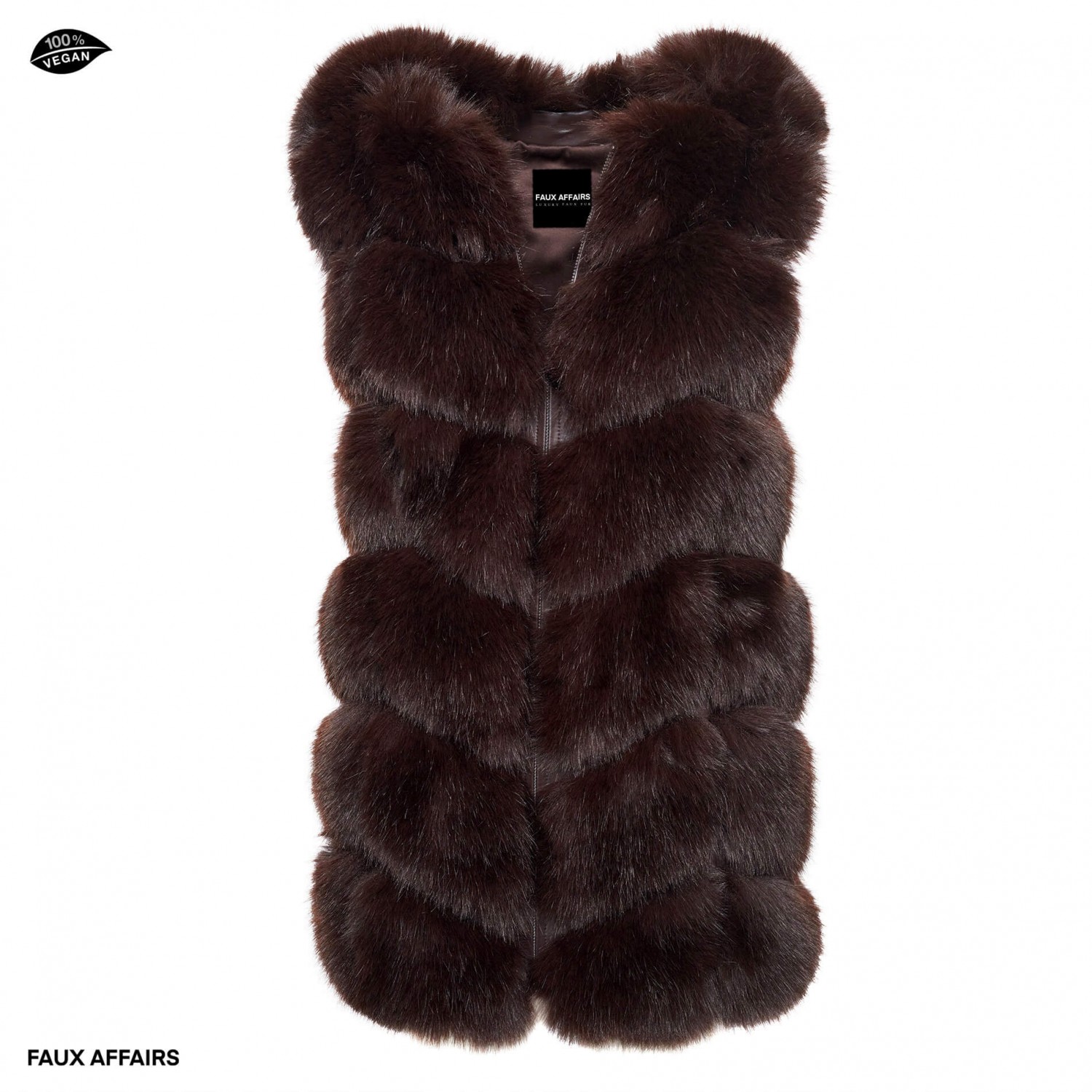 brown faux fur vest