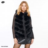vegan fur vest black