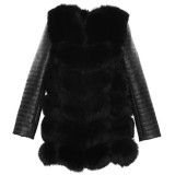 Woman Real Fur Winterjacket  black Wintercoat