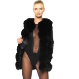Woman Womanjacket Real Fur Jacket black Bikerjacket gilet WIntercoat
