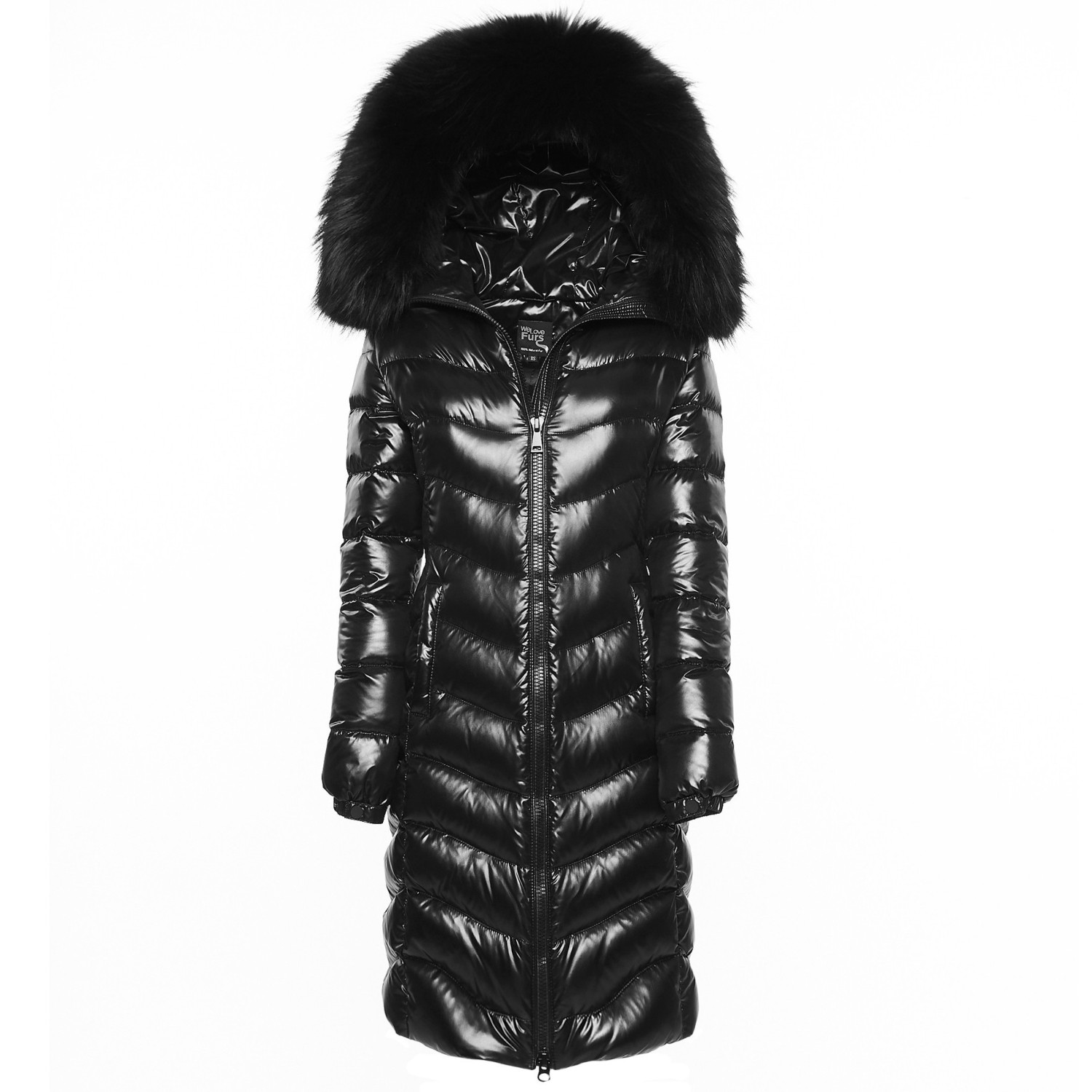 Puffer coat with fur hood