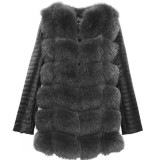 Real Fur Jacket woman grey black wintercoat winterjacket