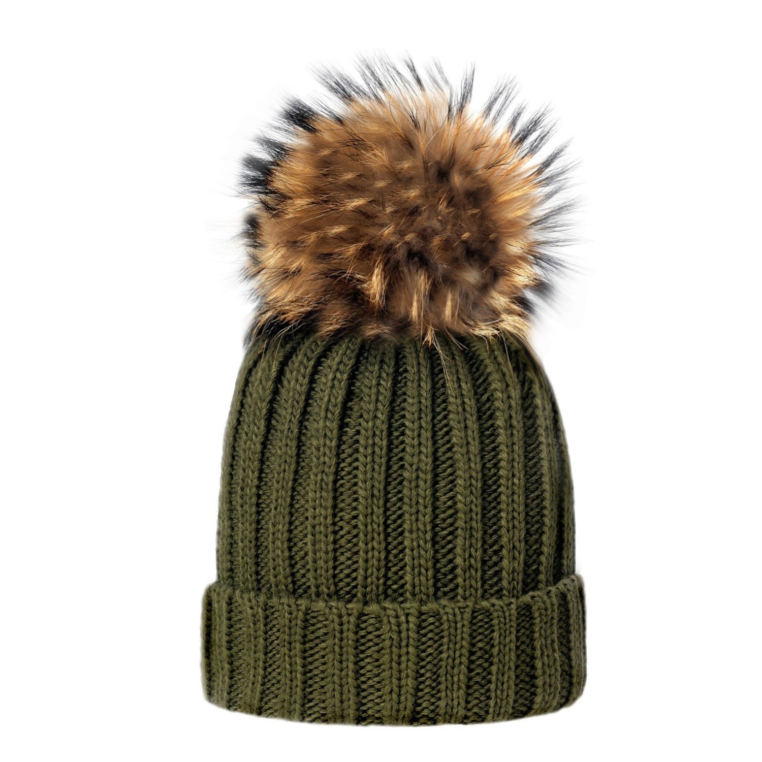 cap with fur pompom babyblue