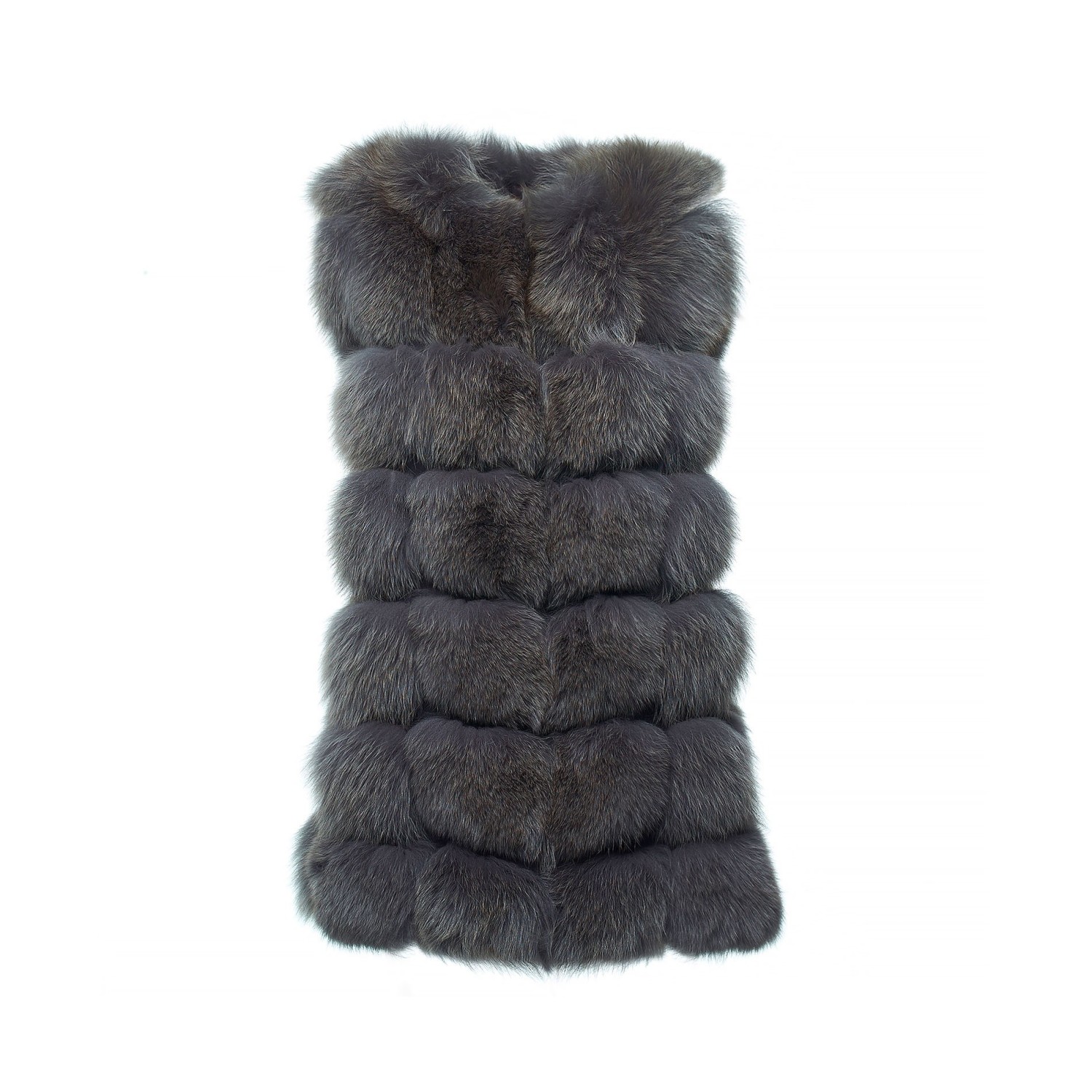 Fox Fur Gilet ‘‘Vogue“ in grey and dark grey