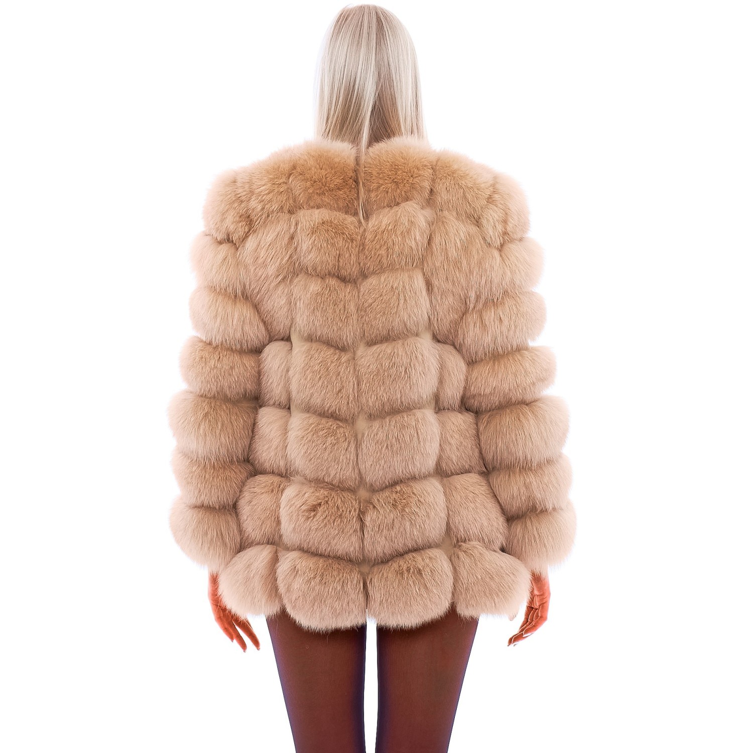 Fox Fur Jacket „Vogue“ in Caramel