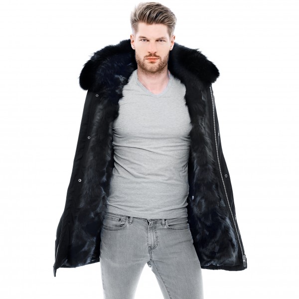 Fur Lined Mens Coat 