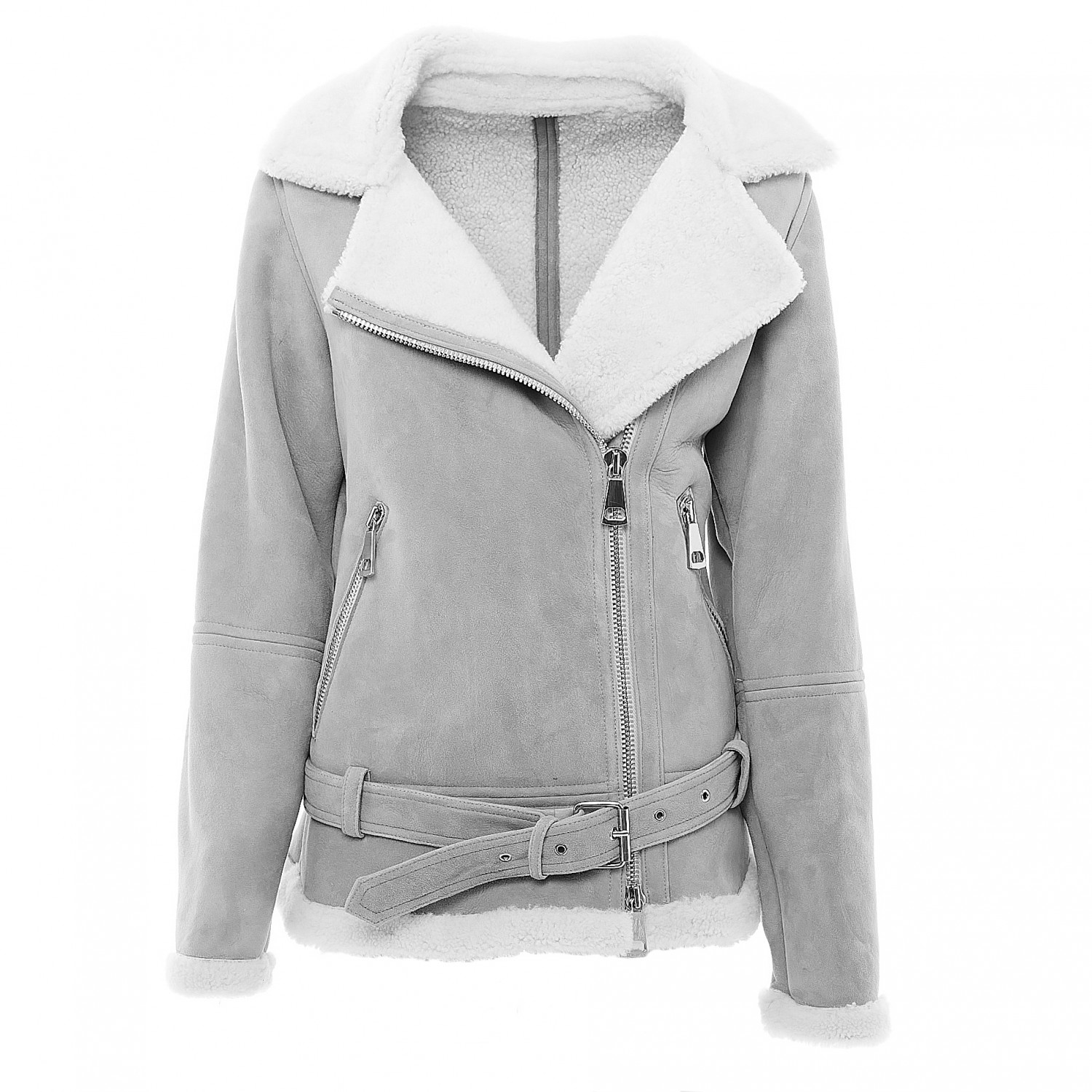 Sheepskin Jacket „PILOTA“ in grey